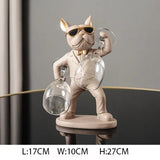 Home Decoration Dog Ornaments French Bulldog Wine Glass Holder Wine Holder Stand Table Decoration Nordic Resin Sculpture