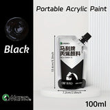 AOOKMIYA Marie's Black Acrylic Paint,1pc 100/300 ml 3.38 oz/10.1 oz,Creamy Texture Pigment for Rock,Wood,Canvas,Glass,Fabric,Walls