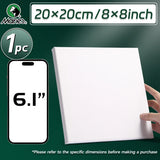 AOOKMIYA 1pc Marie's Stretched Canvas,Primed White Canvas with 6x6/8x8/9x12/12x12/12x16/16x20" and Round 12" for Oil,Acrylic,Tempera
