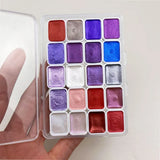AOOKMIYA 20/24/60/72-Color Metal Watercolor Painting Set, New Portable Box With Sparkling Pearl Solid Watercolor Painting, Art Supplies