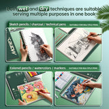 AOOKMIYA Marie's Sketchbook,160gsm/30 Sheets Heavyweight Sketch Book,for Drawing Spiral-Bound with Hard Cover for Drawing,Illustration