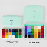 Gouache Paints Set 18/24colors 30ml Jelly Cup Non-Toxic Gouache Artist Watercolor Paint with Palette For Painting Art