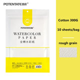 AOOKMIYA 100% Cotton Watercolor Paper 300g Cotton Pulp Fine/Medium Coarse Texture Medium White Acid-Free Watercolor Paper Art Supplies