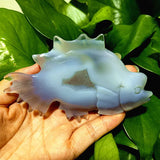 Natural Agate Stone Crystal Druzy Geode Bougainvillea Fish Statue Meditation Energy Healing Feng Shui Crystal Room Decoration