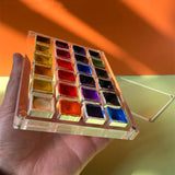 AOOKMIYA Empty Acrylic Watercolor Box Palette 24/36 Grid Portable Paint Tray Dust-proof Magnetic Transparent Box Art Supplies