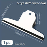 AOOKMIYA 1pc/3pcs/5pcs Large Bull Paper Clips 14.5cm/5.7in,School Supplies for Bulletin Board,Artworks,Food Bag,Photos,Metal Chip