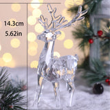 Acrylic Christmas Reindeer Ornaments Tabletop Decorations Holiday Table Crystal Elk Reindeer Sculpture Christmas Home Office