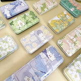 AOOKMIYA New Empty Watercolor Palette Tin Box Paint Storage Paint Tray Cartoon Rabbit Pattern Aquarela Paint Painting Art Supplies