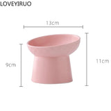 Creative Pet Bowls, Ceramic Oblique Mouth High footed Cats Food Tableware Protection Cat and Dog Bowl, Pet Supplies, 1Pc
