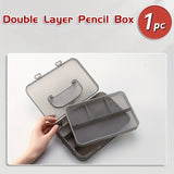 AOOKMIYA 1/2/3pcs Large Capacity Storage Painting Layer Double Pencil Box,Stackable for Brush Drawing Pen Pencil for Students and Artists