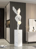 AOOKMIYA Home Decor Abstract Angel Figure Statues Floor Decor Nordic Living Room Large Welcome Sculpture Art Ornaments Housewarming Gifts