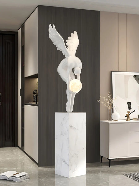 AOOKMIYA Home Decor Abstract Angel Figure Statues Floor Decor Nordic Living Room Large Welcome Sculpture Art Ornaments Housewarming Gifts