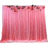 3X6M Wedding Background Decoration Veil White Bilayer Yarn Curtain With Artificial Flower For Birthday Valentine's Day Party DIY