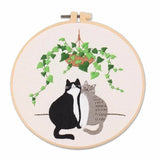 AOOKMIYA 2024 New Embroidery Diy Material Package Kit Cat Pattern Cross Stitch Table Painting Hanging Picture