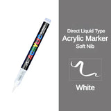 16 Colors Direct-liquid Acrylic Marker Pen Waterproof Pen Soft Brush Nib for Glass Stone Metal Glass Art Supplies Stationery