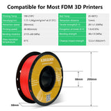 KINGROON 22LBS PETG or PLA filament 3D Printer Filament 10 Rolls 1KG 1.75MM Eco-Friendly Good Toughness Mix Color Free Shipping