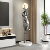 Modern HomeDecor Abstract Feather Girl Art Sculpture Ornament Large Size Figure Statue Living Room Floor Decor Resin Crafts Gift