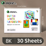 AOOKMIYA 30 Sheets Marie's White Cardstock, 3 Sizes Papers, 16K/A4/8K Paintng Card Stock, Smooth Card Paper,250gsm/90 lb Heavy Card Stock