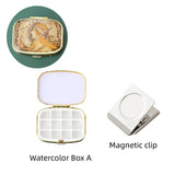 AOOKMIYA Empty 12 Color Watercolor Paint Box Portable Palette Iron Box Magnetic Clip Combination Travel Painting Art Supplies