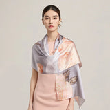 100% Silk Scarf Women Print Hangzhou Handkerchief Pure Silk Neckscarves Luxury Bufandas Silk Shawl  2025 Long Scarf