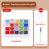 AOOKMIYA 20/36/98 Color Pearlescent Watercolor Paint- Intense Sparkle Light Fastness Metallic Watercolor Paint Set Glitter Solid Pigments  AOOKMIYA.COM