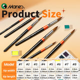 AOOKMIYA Marie's Round Paintbrushes for Acrylic,12 Sizes with Nylon Hair Paint Brushes for Acrylic,Oil,Tempera,Canvas for Adults