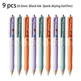 Deli 3/6/9pcs 0.5mm Black Ink Quick-drying Kawaii Gel Pen School Supplies Gift Office Supplies Signing Pens Stationery Cute Pens