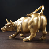 Wall Street Bull Sculpture Resin Statue for Home Desktop Decoration Indoor Ornaments Sculptural Home Decor Gift