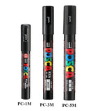 UNI POSCA Markers Set PC-1M/3M/5M Permanent Acrylic Paint Pen Quick Dry Graffiti Painting Art Supplies Japanese Stationery