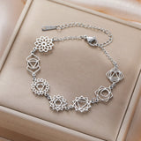 AOOKMIY 7 Chakra Yoga Balance Charm Bracelet Women Stainless Steel Gold Color Hand Bracelets Spiritual Jewelry Birthday Gift WholesaleAOOKMIYA.COM