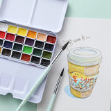 AOOKMIYA Schmincke College-level Watercolor 24 Colors 1ML Paint Sub-pack Portable Watercolor Metal Box Painter Painting Art Supplies