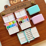 AOOKMIYA Empty Mini Portable Tri-fold Watercolor Paint Box 12 Grid Travel Palette Artist Beginner Professional Painting Art Supplies