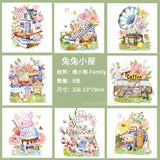 AOOKMIYA 100% Cotton 200g Watercolor Paper Coloring Line Drawing Cute Rabbit/cat Blank Manuscript Coloring Drawing Paper Art Supplies