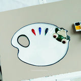 AOOKMIYA Ceramic Palette Handheld Watercolor Gouache Special Palette Easy To Clean Porcelain Plate Paint Plate Painting Art Supplies