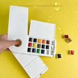 AOOKMIYA Empty Watercolor Palette18 Grid Watercolor Paint Toning Box Portable Foldable Travel Painting Acuarelas Artist's Art Supplies