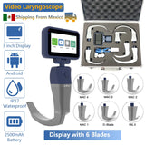 Shipping from Mexico, Reusable Video Laryngoscope for Intubation, 3.5-inch Touch Screen Display with 6 Laryngoscope Blades