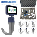 Shipping from Mexico, Reusable Video Laryngoscope for Intubation, 3.5-inch Touch Screen Display with 6 Laryngoscope Blades