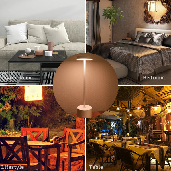 Simple LED Rechargeable Touch Metal Table Lamp Three Colors Bedside Cr –  AOOKMIYA