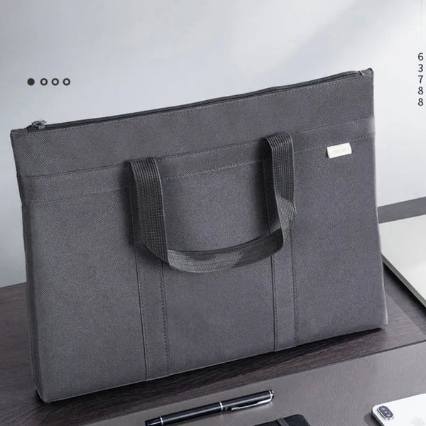 Simple Portable File Bag Briefcase Men's Business Document Bag Canvas Zipper Pouch 14 Inch Laptop Tote Bag Cheap