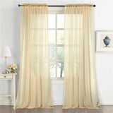 Single piece solid color translucent polyester decorative curtains, living room, dining room, bedroom