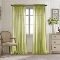 Single piece solid color translucent polyester decorative curtains, living room, dining room, bedroom