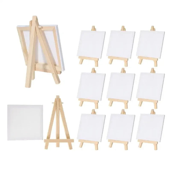 AOOKMIYA Mini Canvas & Mini Easel Set Painting Craft Drawing Set DIY M