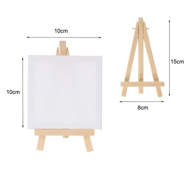 AOOKMIYA Mini Canvas & Mini Easel Set Painting Craft Drawing Set DIY M