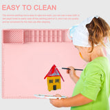 AOOKMIYA  Soft Keep Tidy Multi Slots Cleaning Foldable Durable Food Grade Mixing Art Reusable For Kids Painting Mat Silicone Palette