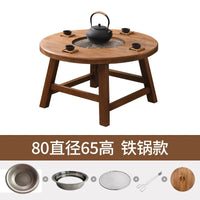 Solid wood charcoal stove around the stove to cook tea table folding chair combination outdoor barbecue hot pot
