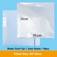 Square Card Binder 15*15cm Children's Photocard Binder High Transparent Sleeves 35*35CM Square Folder For Drawings Collection