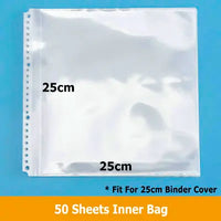 Square Card Binder 15*15cm Children's Photocard Binder High Transparent Sleeves 35*35CM Square Folder For Drawings Collection