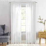 Standard/Thickened Tulle Window Curtains for Living Room Bedroom Decoration White Modern Veil Solid Sheer Voile Tulle