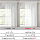 Standard/Thickened Tulle Window Curtains for Living Room Bedroom Decoration White Modern Veil Solid Sheer Voile Tulle