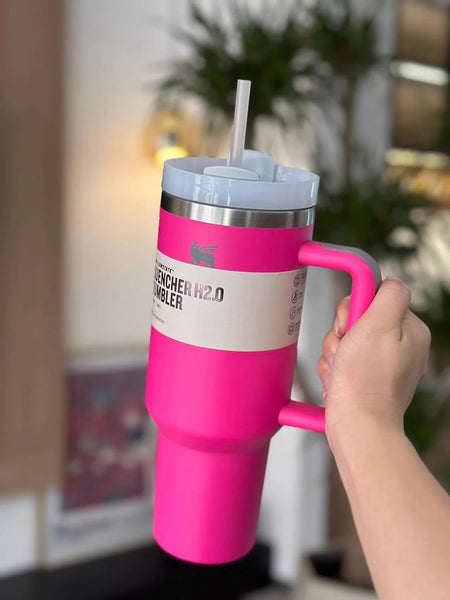 Pink Stanley 40oz Quencher 2.0 Stainless Steel Vacuum Insulated Tumbler  Straw